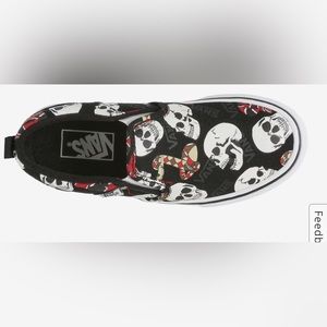 Vans Asher Slip-On Sneaker Skull Glow-in-Dark Youth size 6